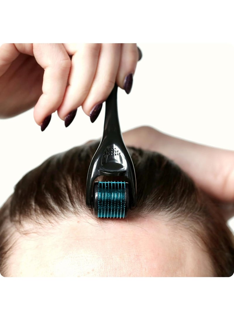 Kanza 0.5mm Microneedle Roller System For Hair & Beard Growth with 540 Titanium Needles, Derma Microneedling Roller for Hair Beard Eyelash & Eyebrow Growth, Repairs Damaged Hairs Follicles - Image 3